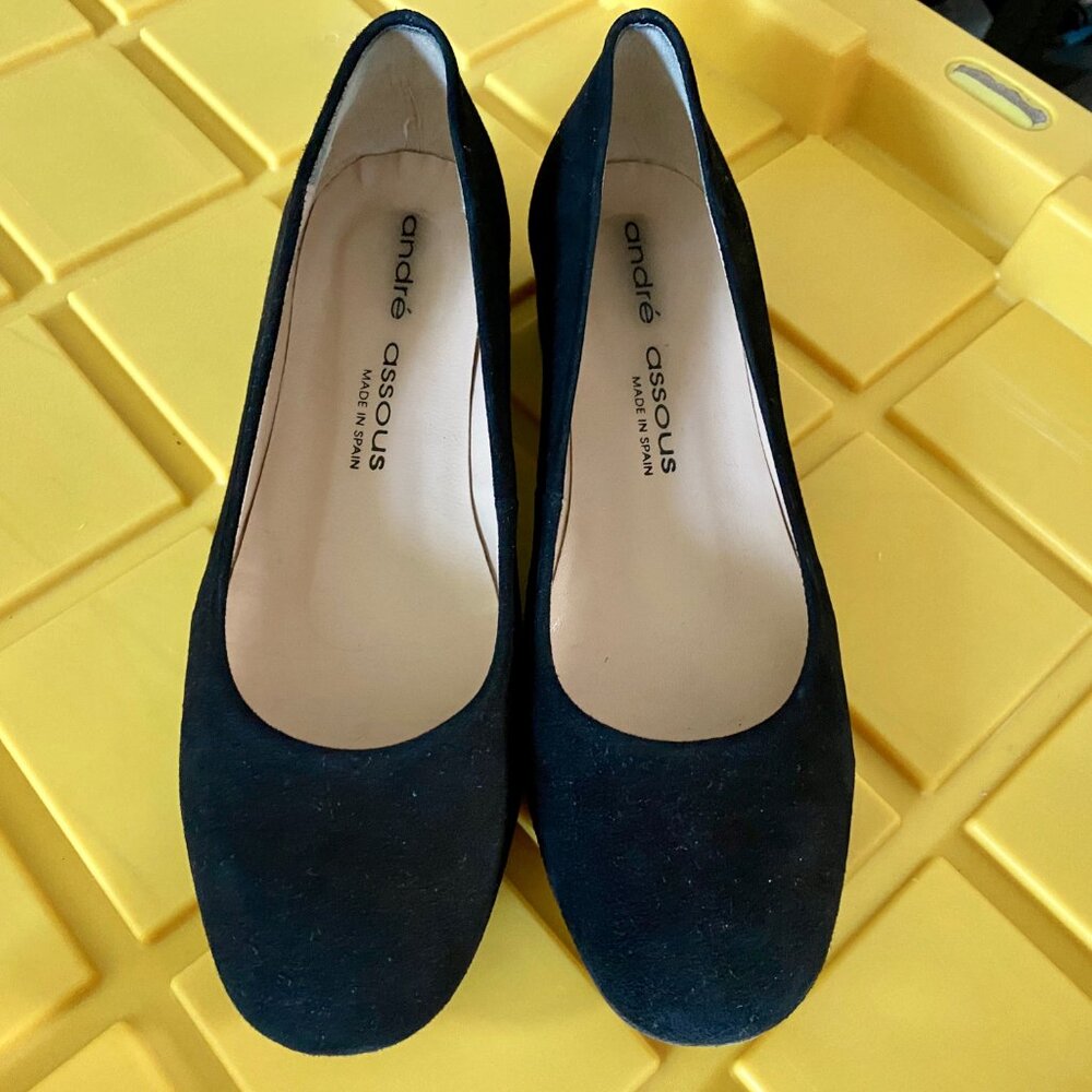 Woman Andre Assous Italy Minimalist Suede Leather Party Slip On Flats Shoes 6,5M
